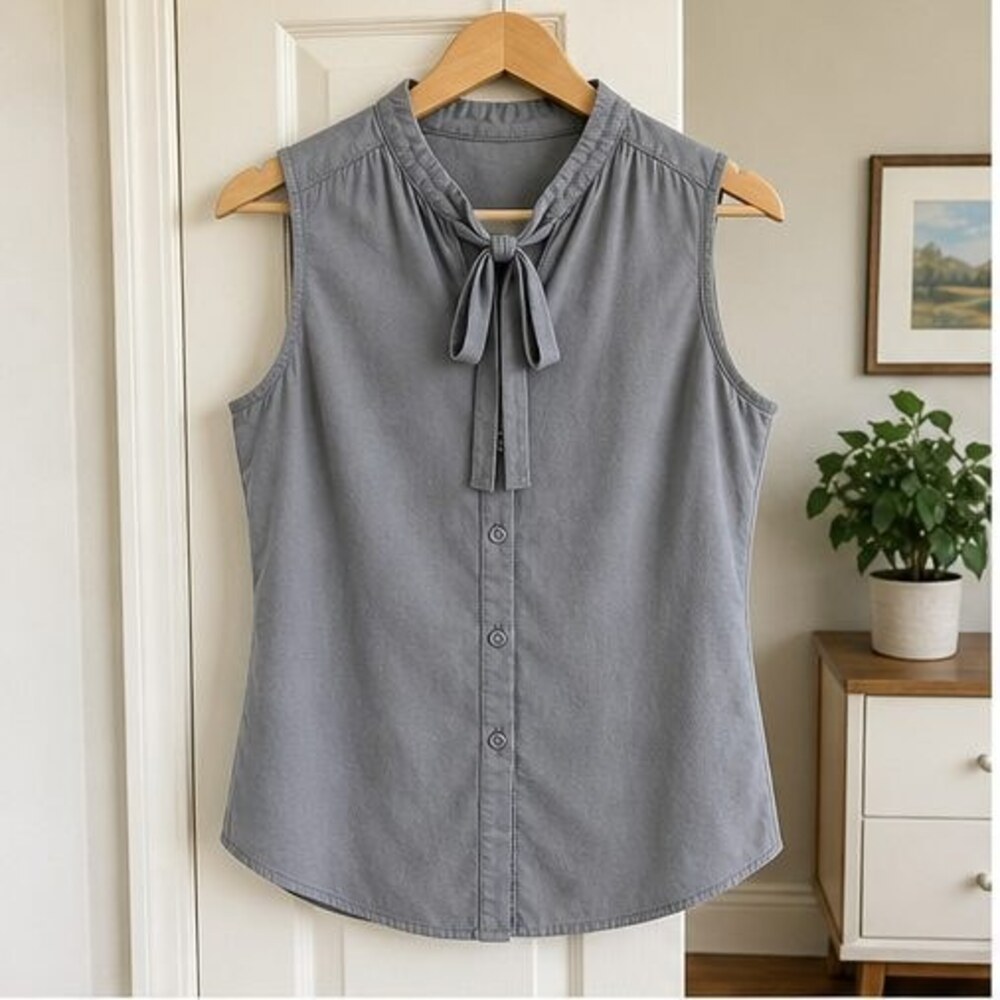 Gray Puff Sleeve Top